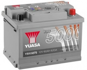 YUASA YBX5075 60Ah 620A (- +) Silver High Performance SMF